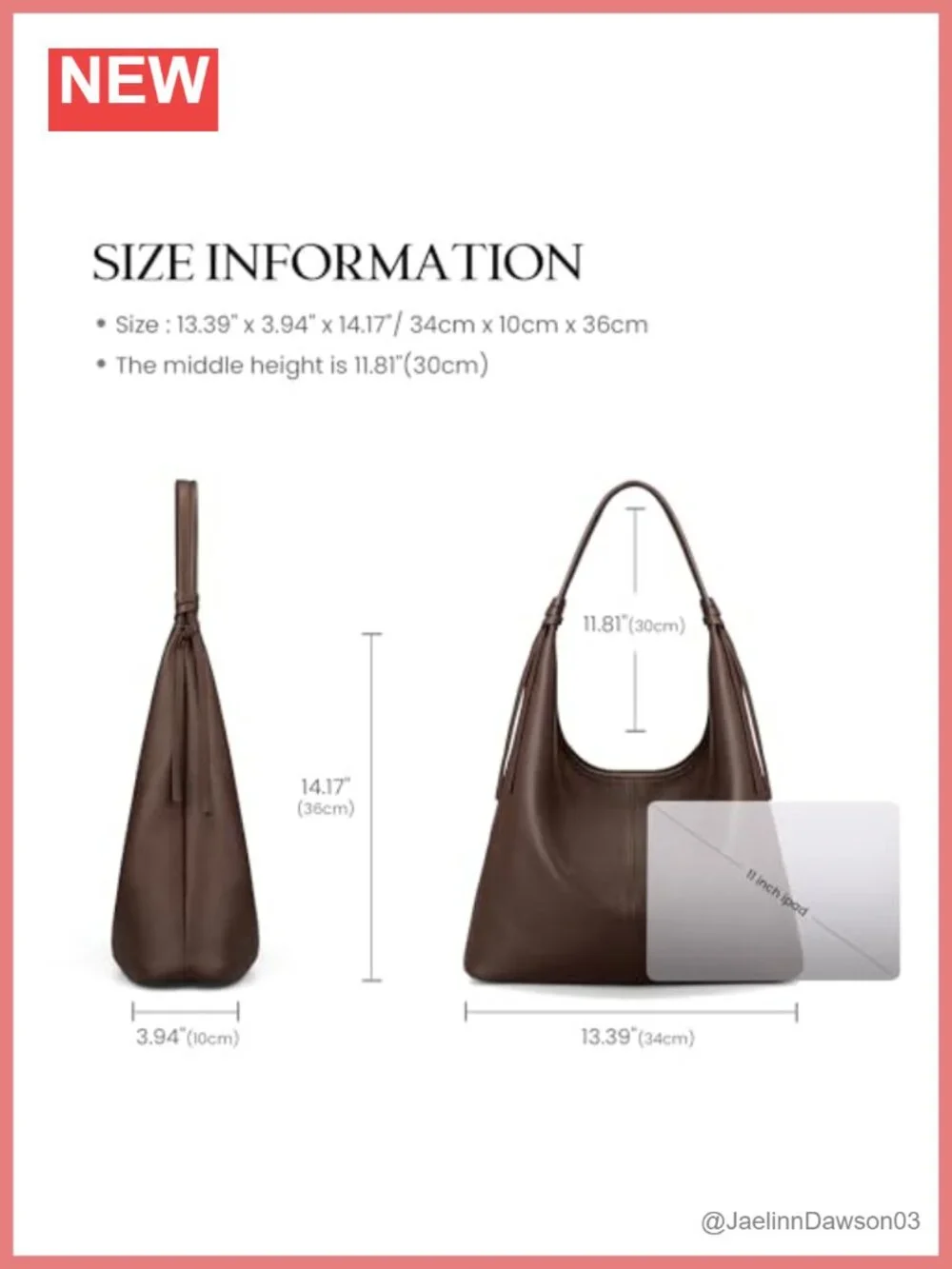 Genuine Leather Slouchy Hobo Bag Women Tassel Magnetic Closure Tote
